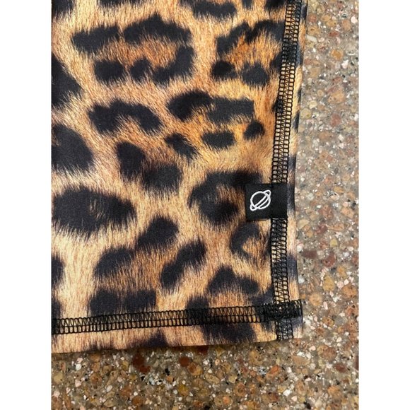 Terez Women's Beige Leopard Goals Activewear Hi-Shine Leggings Pants Size Small - Picture 7 of 14